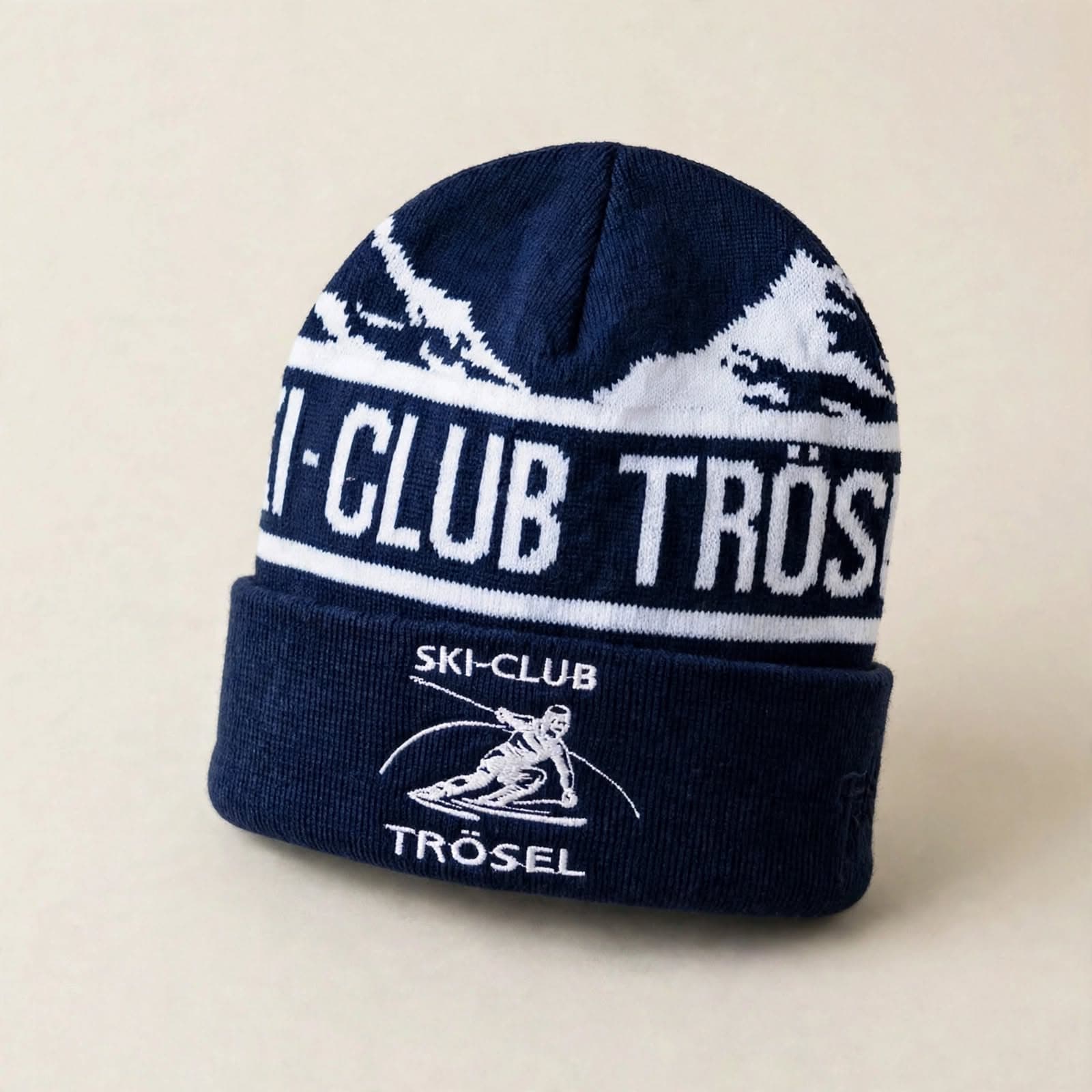 Dağ silüeti jakarlı desenli Ski-Club Trösel beresi